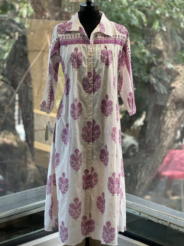 Purple Block Printed Tunic