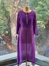 Purple Mul Suit with Shibori Dupatta
