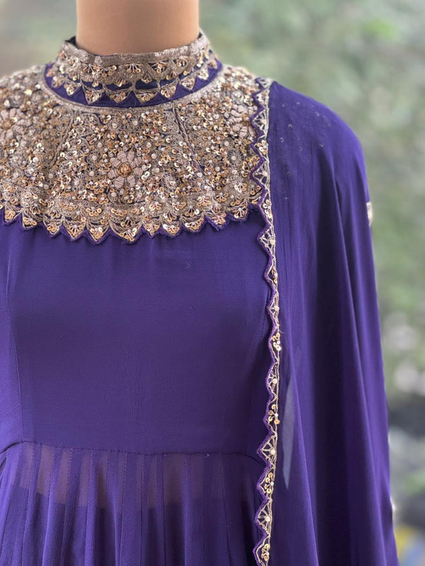 Purple Sharara Set