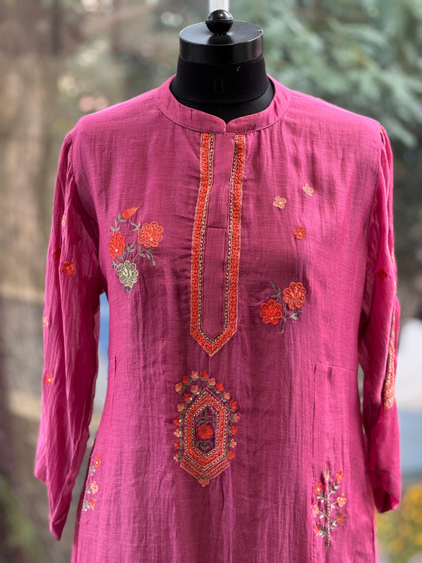 Pink Chanderi Suit