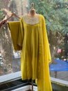 Yellow Mul Beads Work Suit