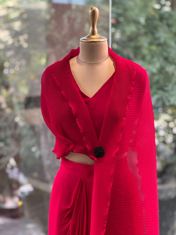Red Crush Flap Skirt Set