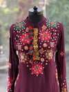 Wine Embroidered Suit