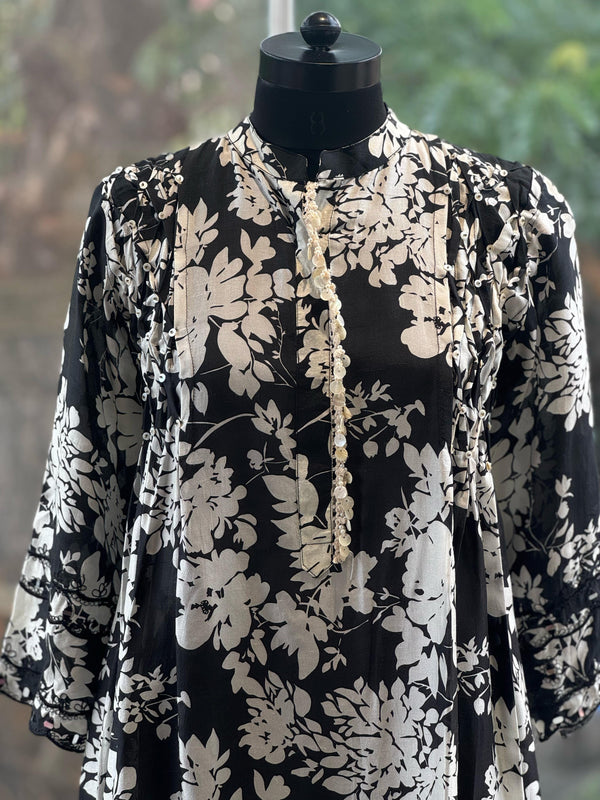 Black Printed Dupatta Set
