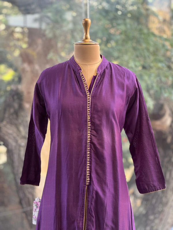 Purple Front Slit Tunic