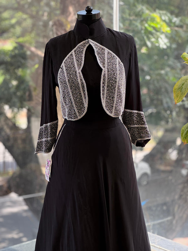 Black Designer Made Lehenga Set