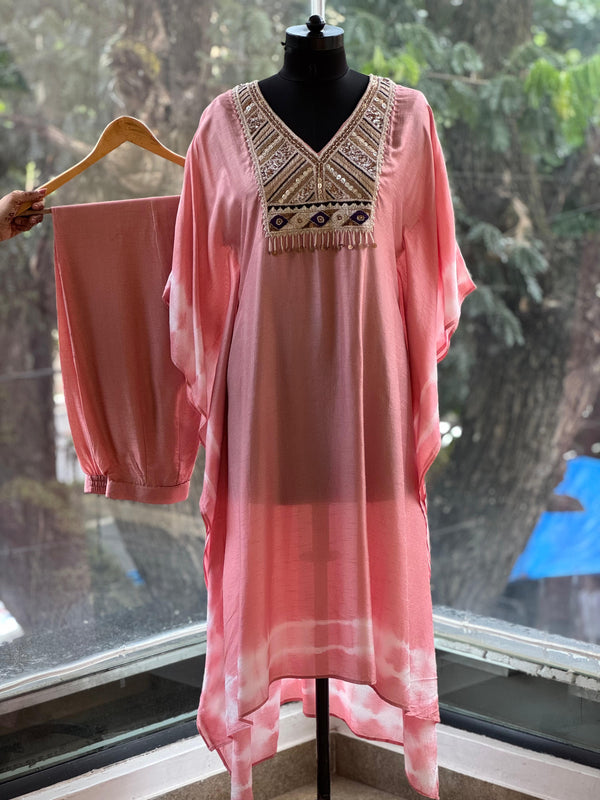 Pink Tye Dye Kaftan Co Ord