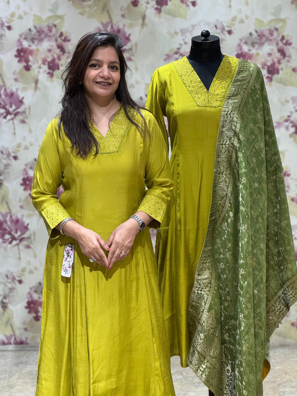 Green Banarasi Suit