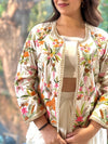 Cream Jacket Style Skirt Set