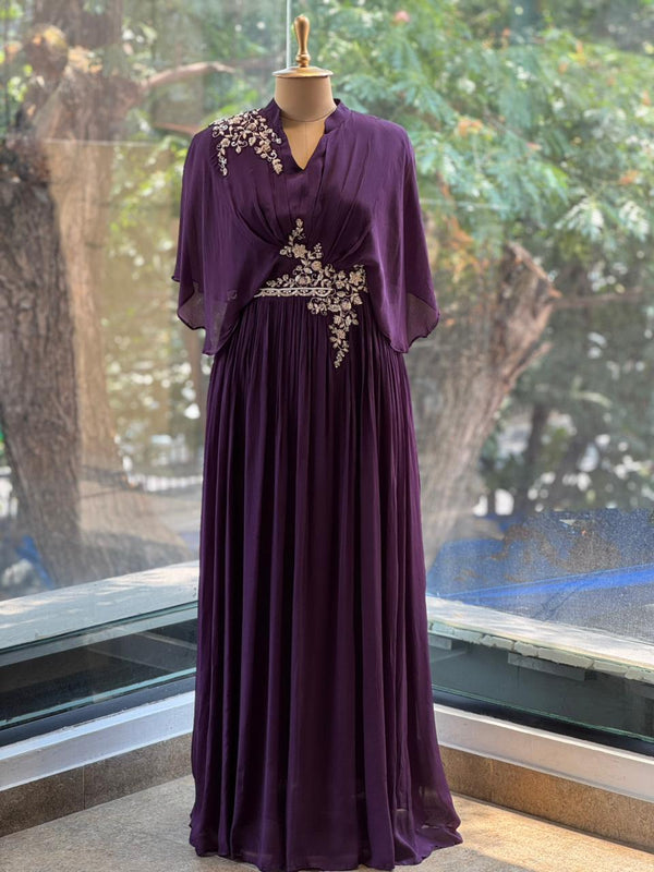 Purple Kaftan Style Gown