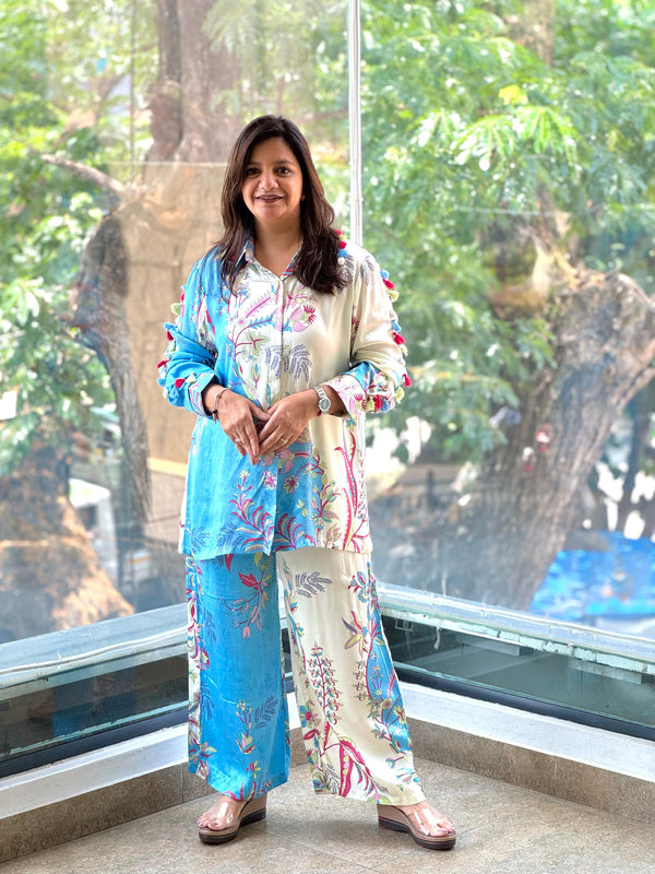 Blue Floral Co Ord