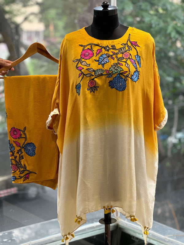 Yellow Shaded Kaftaan Co Ord