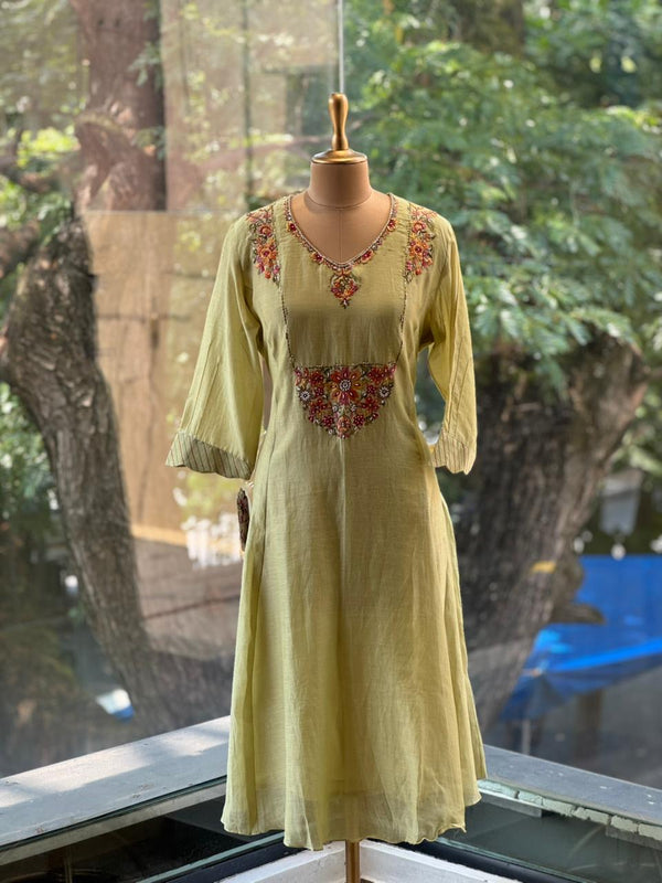 Pista Green Embroidered Suit