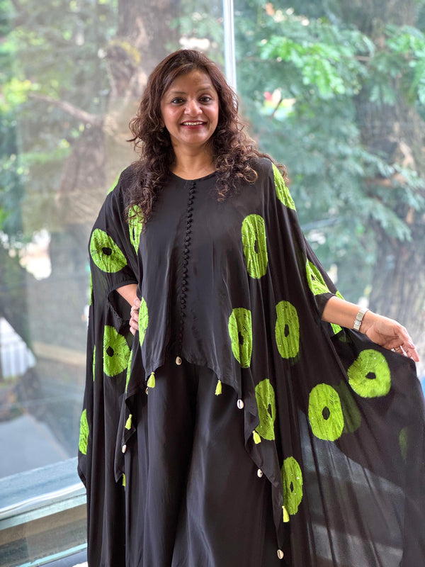 Black Tye Dye Cape Set