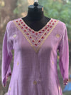 Mauve Mul Chanderi Dupatta Set