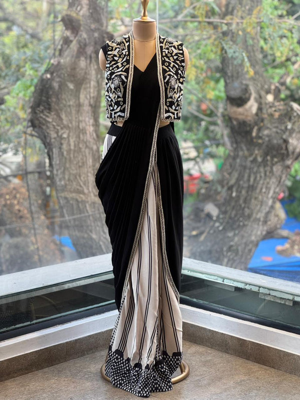 Black Designer Wear Drape