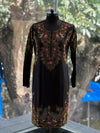 Black Gold Beads Work Suit