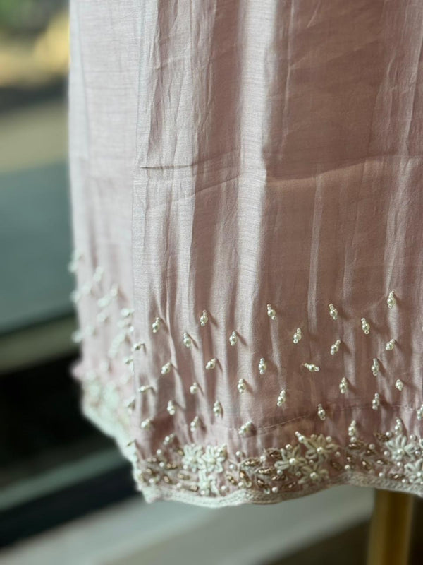 Baby Pink Mul Chanderi Suit
