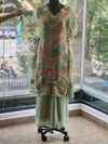 Green Embroidered Palazzo Set