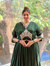 Green Intricate Work Gown