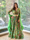 Green Floral Lehenga Set