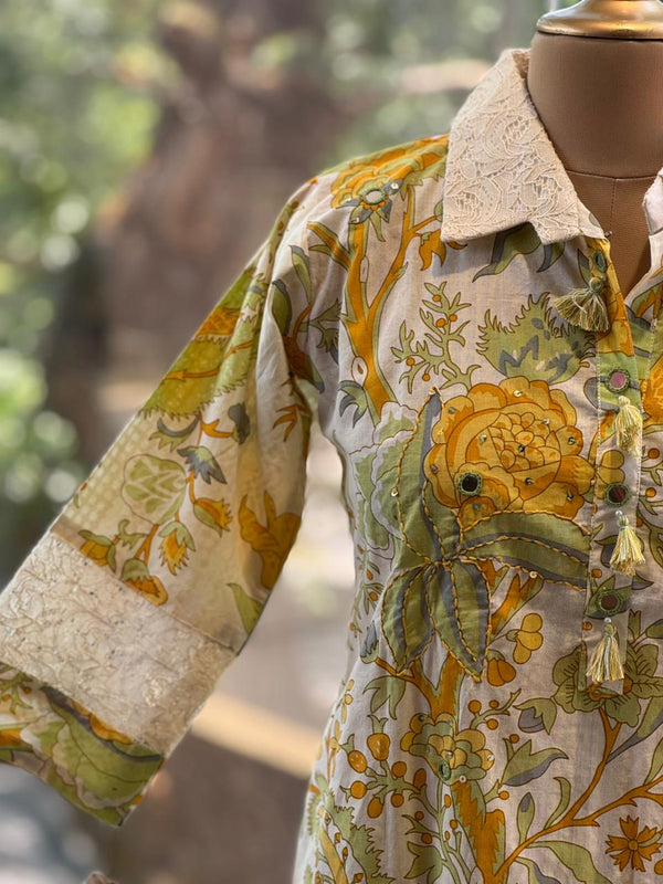 Beige Floral Co Ord