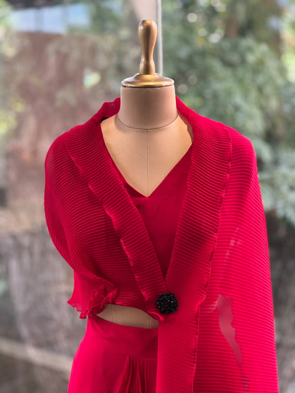 Red Crush Flap Skirt Set