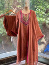Rust Mirror work Dupatta Set