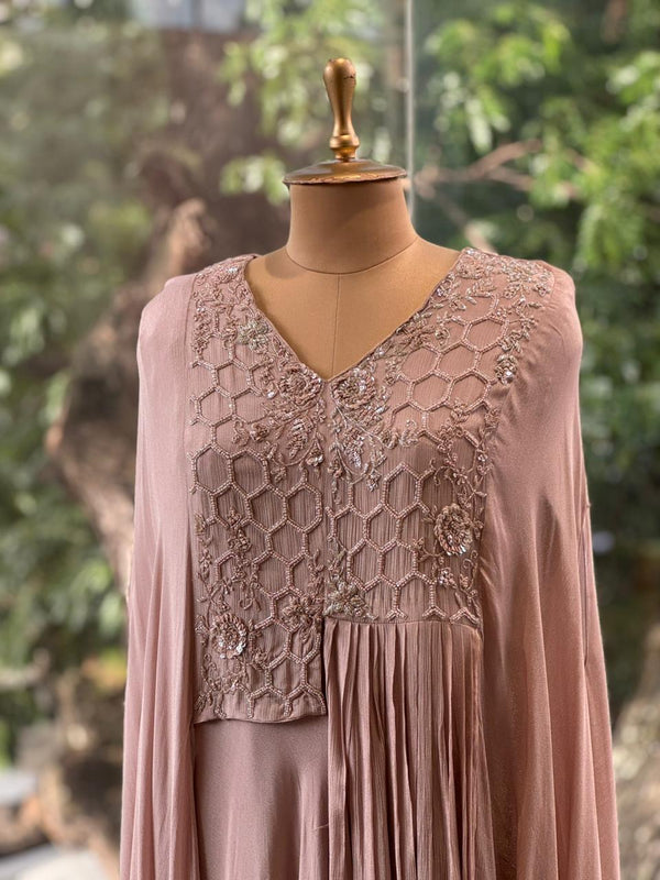 Light Pink Kaftan Style Gown
