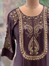 Dark Brownish Wine Dupatta Set
