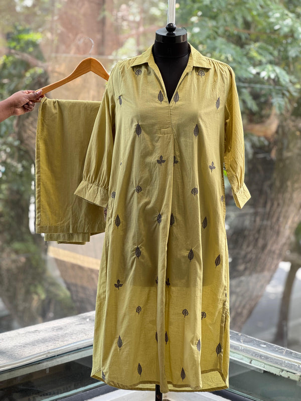 Green Leaf Embroidery Co Ord