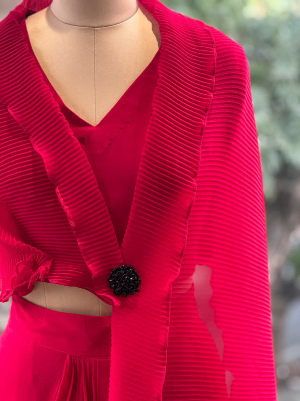Red Crush Flap Skirt Set