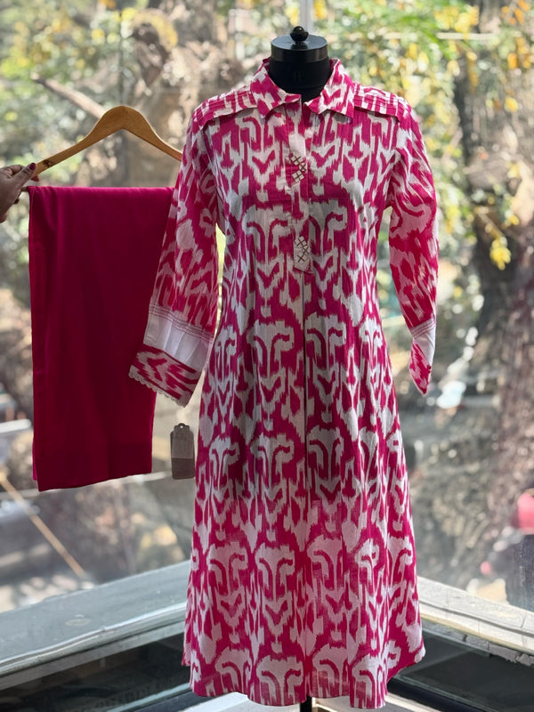 Pink Ikkat Print Co Ord