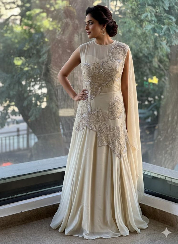 Off White Cocktail Gown
