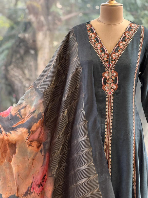 Green Zari Lines Dupatta Set