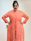 Peach Jacket Style Sharara Set