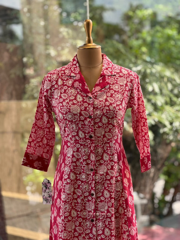Pink Floral Print Aline Tunic