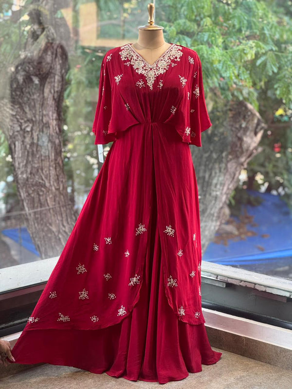Red Kaftan Style Gown