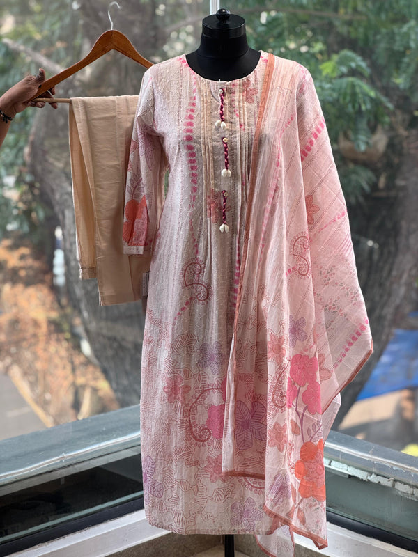 Pure cotton floral kurta set
