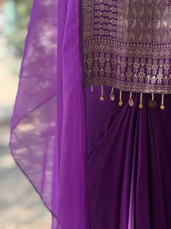 Purple Shaded Skirt Set