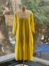Yellow Mul Beads Work Suit