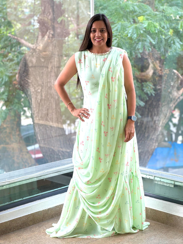Green Drape Gown