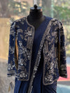 Navy Blue Designer Made Drape