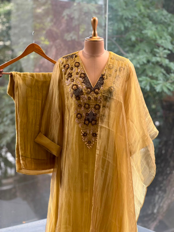 Yellow Pure Glass Tissue Suit
