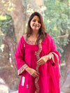 Pink Scallop Dupatta Set