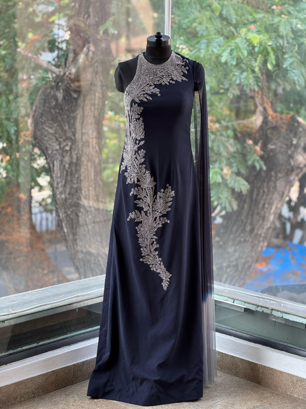 Navy Blue Cocktail Gown