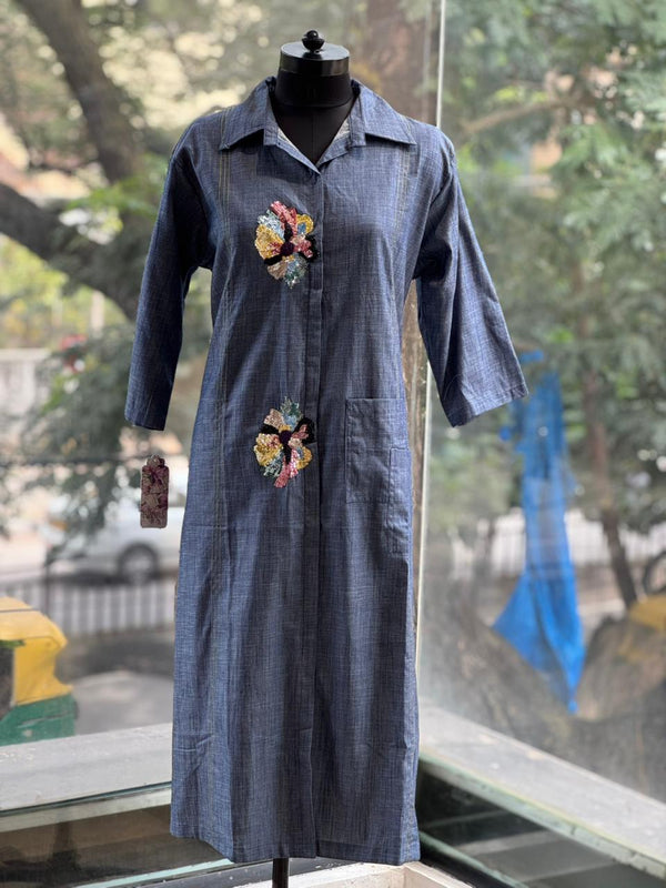 Navy Blue Denim Tunic