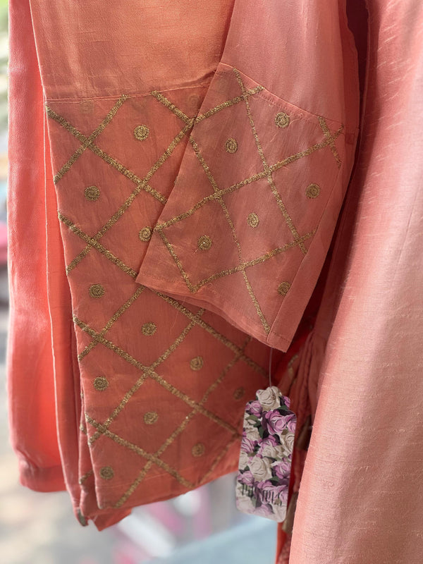 Pink Banarasi Dupatta Set