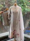 Grey Chanderi Silk Dupatta Set