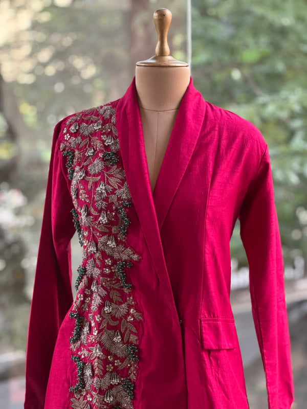 Reddish Pink Blazer Set